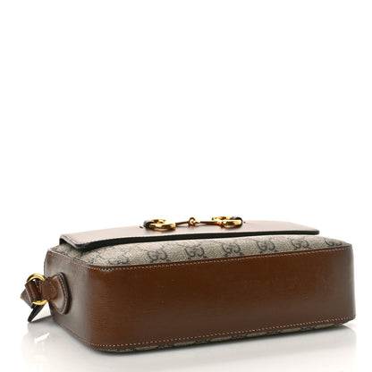 Gucci GG Supreme Monogram Small Horsebit 1955 Shoulder Bag Beige Brown Sugar 4 of 11