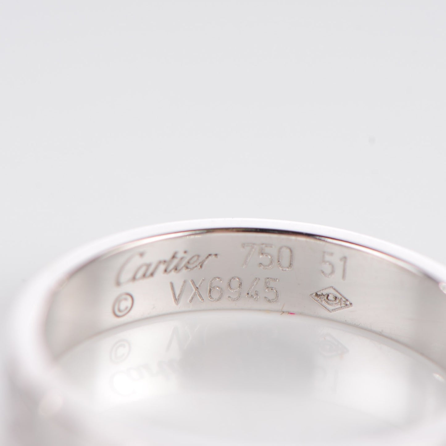 18K White Gold 4mm LOVE Wedding Band Ring 51 5.75