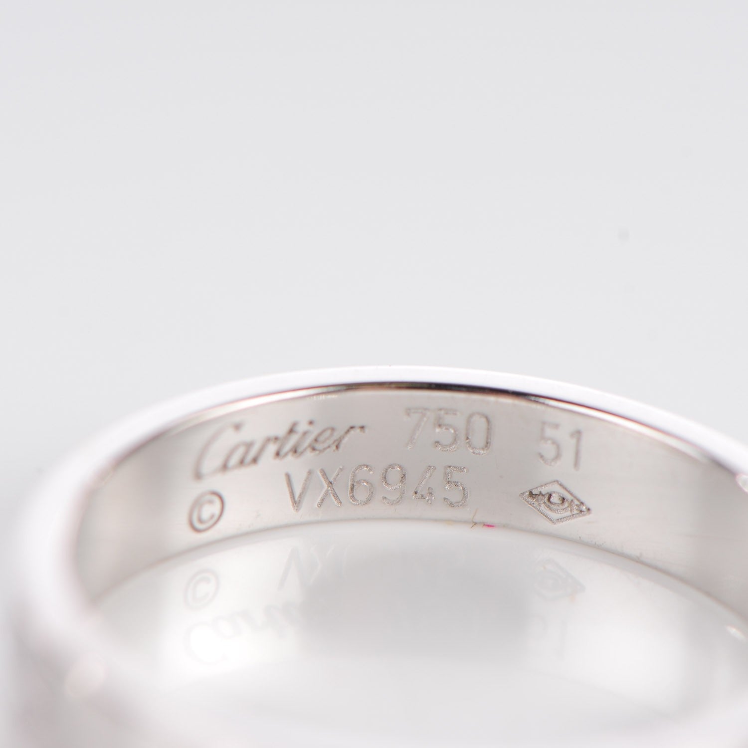 Cartier 18K White Gold 4mm LOVE Wedding Band Ring 51 5.75 4 of 4