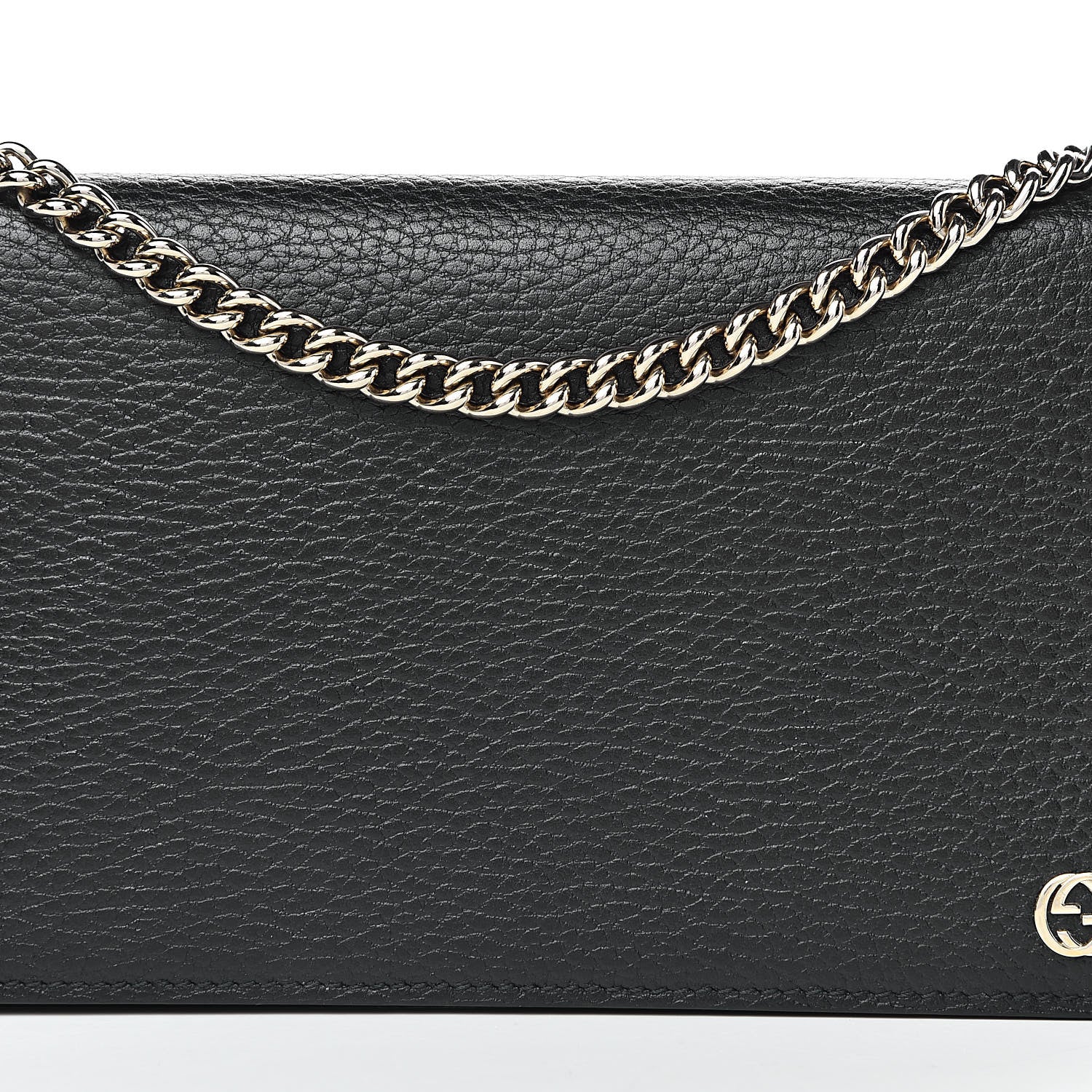 Gucci Dollar Calfskin Medium Betty Chain Wallet Black 12 of 12