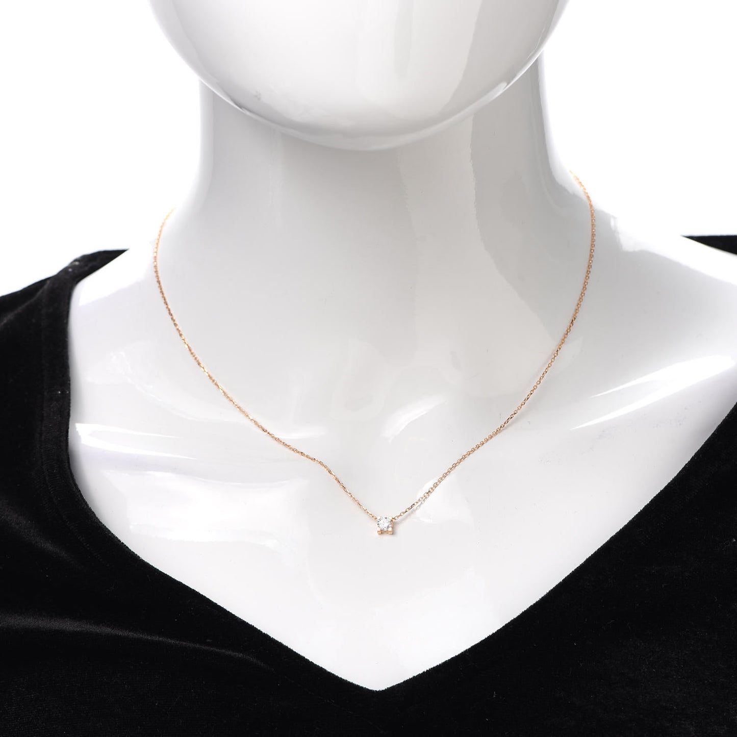 18K Pink Gold Diamond .21ct C De Pendant Necklace