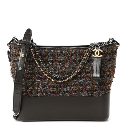 Chanel Tweed Calfskin Medium Gabrielle Hobo Brown 1 of 10