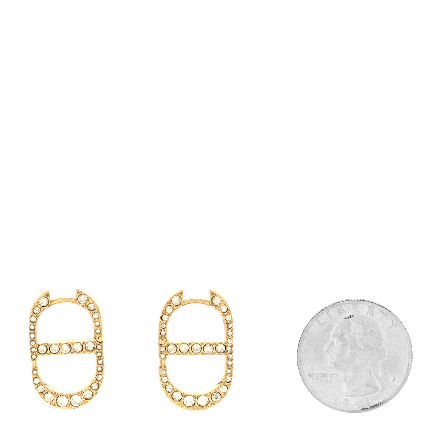 Christian Dior Crystal 30 Montaigne Earrings Gold 2 of 5
