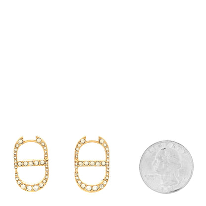 Christian Dior Crystal 30 Montaigne Earrings Gold 2 of 5