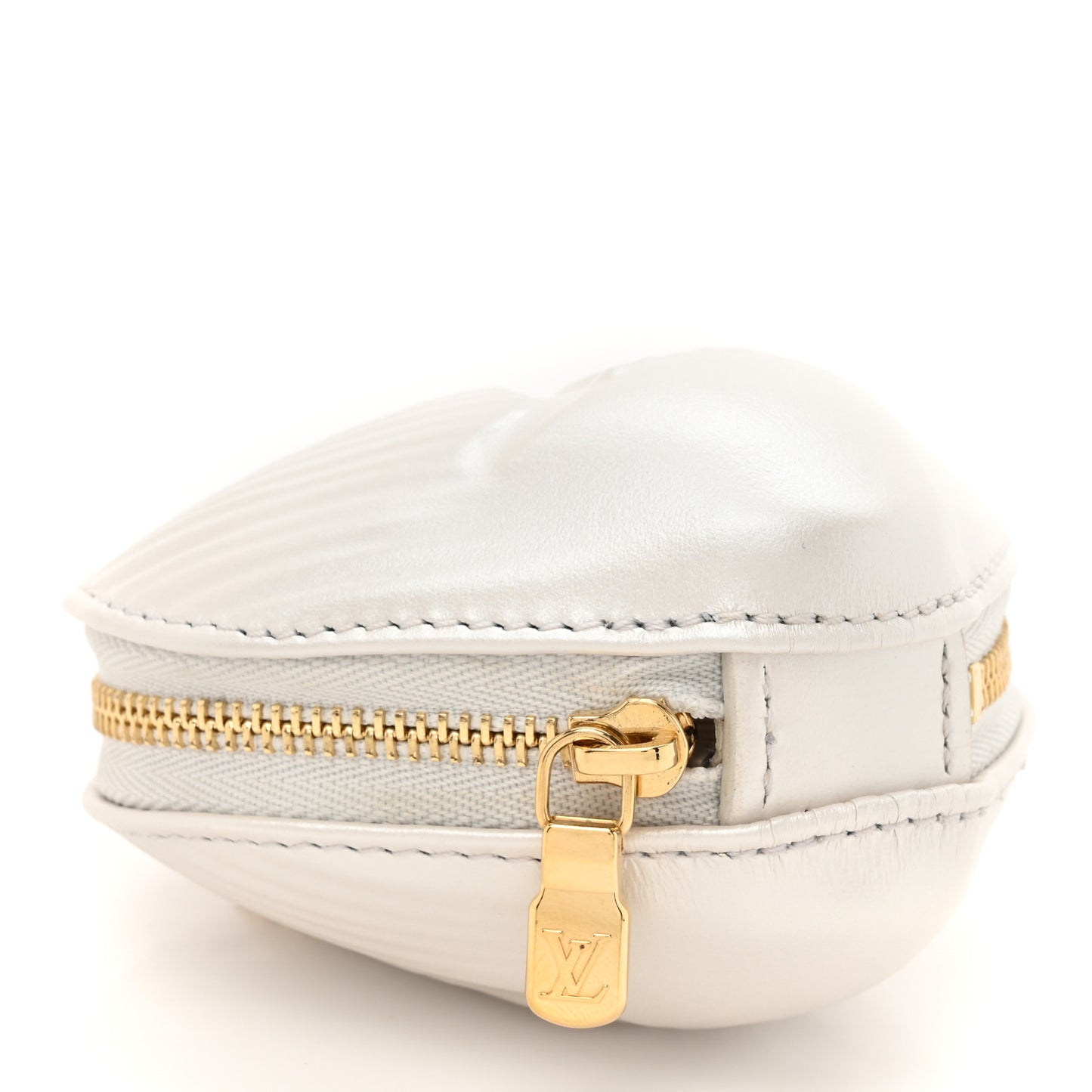 Cowhide By The Pool Shell Coin Purse White