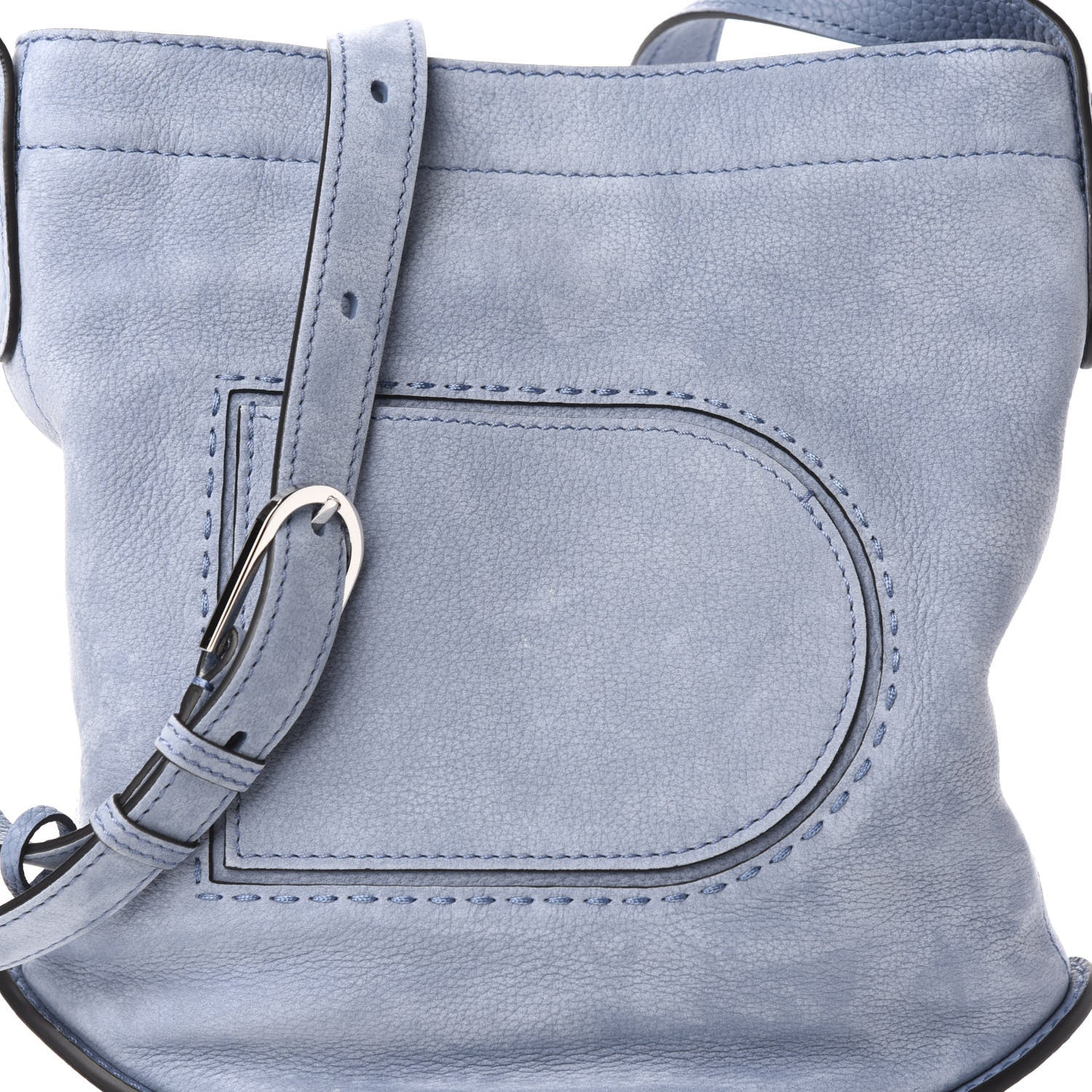 Delvaux Nubuck Santiag Pin Daily Shoulder Bag Denim II 9 of 9