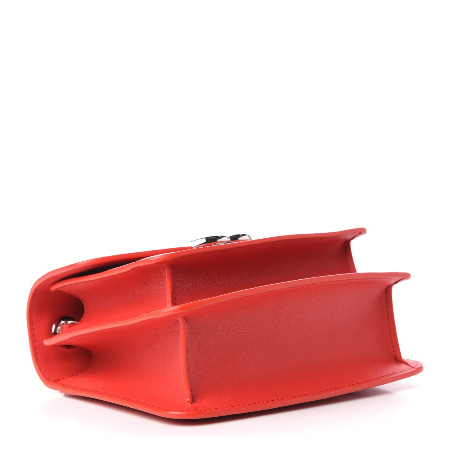 Lambskin Quilted Small CC Box Top Handle Flap Red