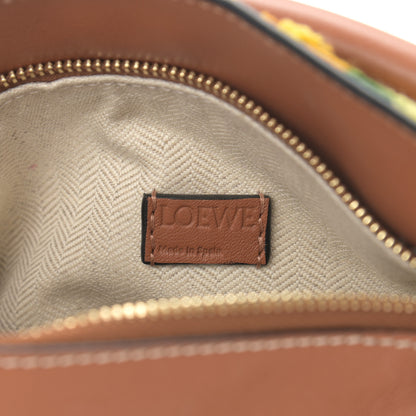 Loewe Calfskin Embroidered Floral Small Puzzle Bag Tan Yellow 6 of 11