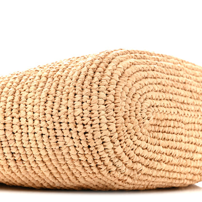 Loewe Calfskin Raffia Paulas Ibiza Pochette Bag Natural Tan 9 of 10