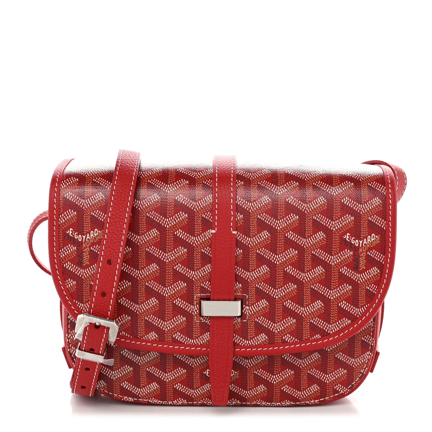 Goyardine Belvedere II PM Messenger Bag Red
