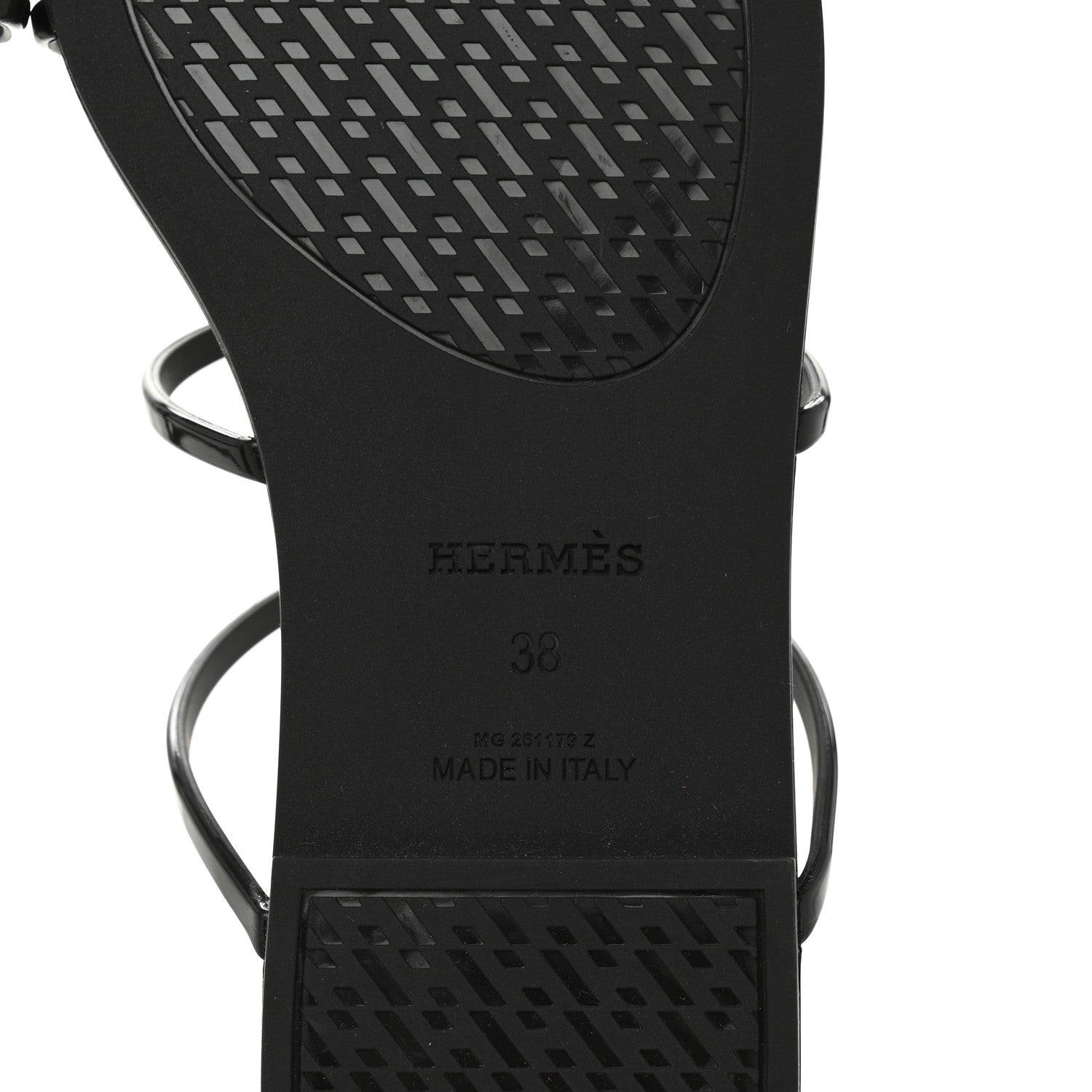 Hermes Rubber Womens Mykonos Sandals 38 Black 6 of 8
