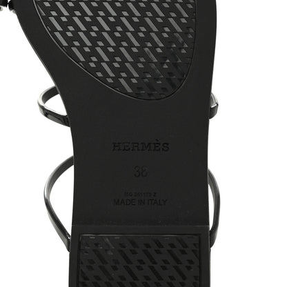 Hermes Rubber Womens Mykonos Sandals 38 Black 6 of 8