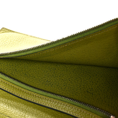 Hermes Ostrich Bearn Gusset Wallet Vert Anis 15 of 19