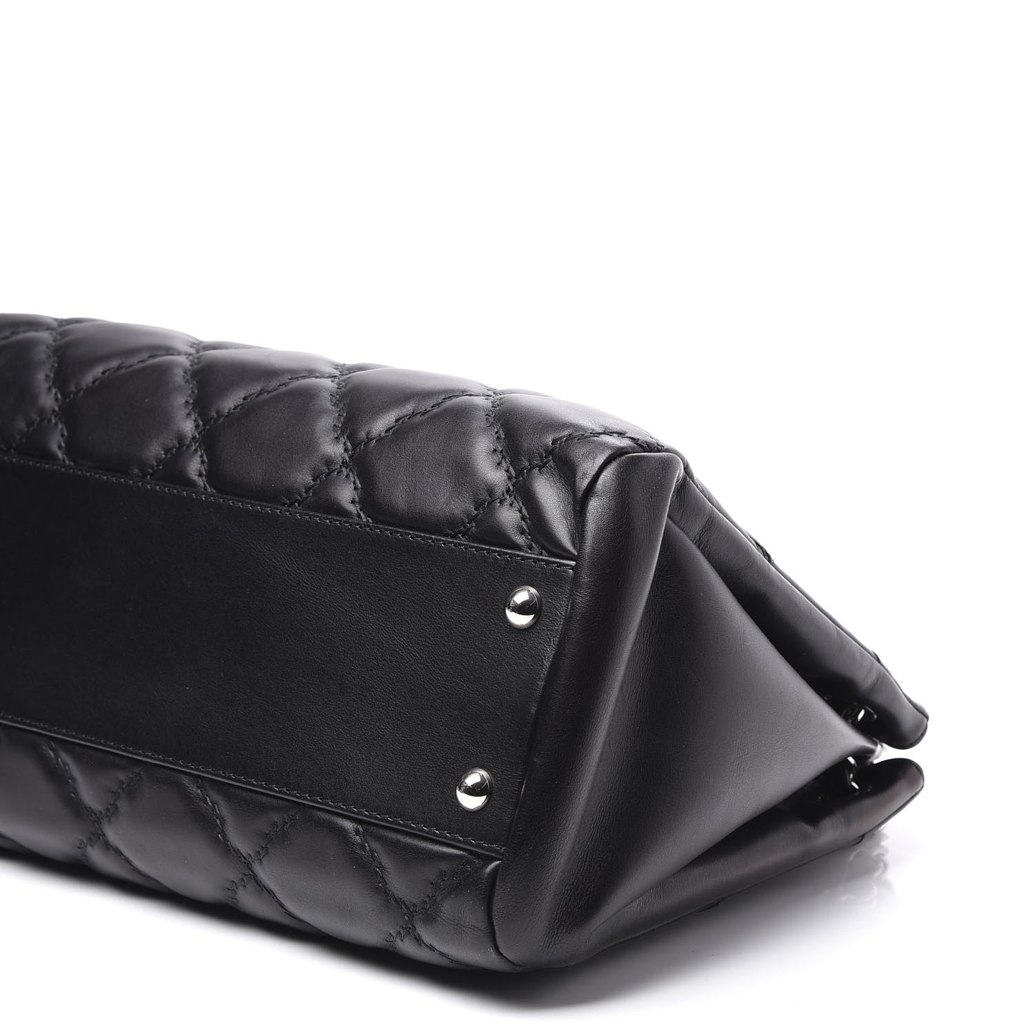 Chanel Calfskin Double Stitch Large Hamptons Flap Bag Black 8 of 10