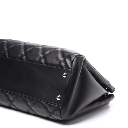 Chanel Calfskin Double Stitch Large Hamptons Flap Bag Black 8 of 10