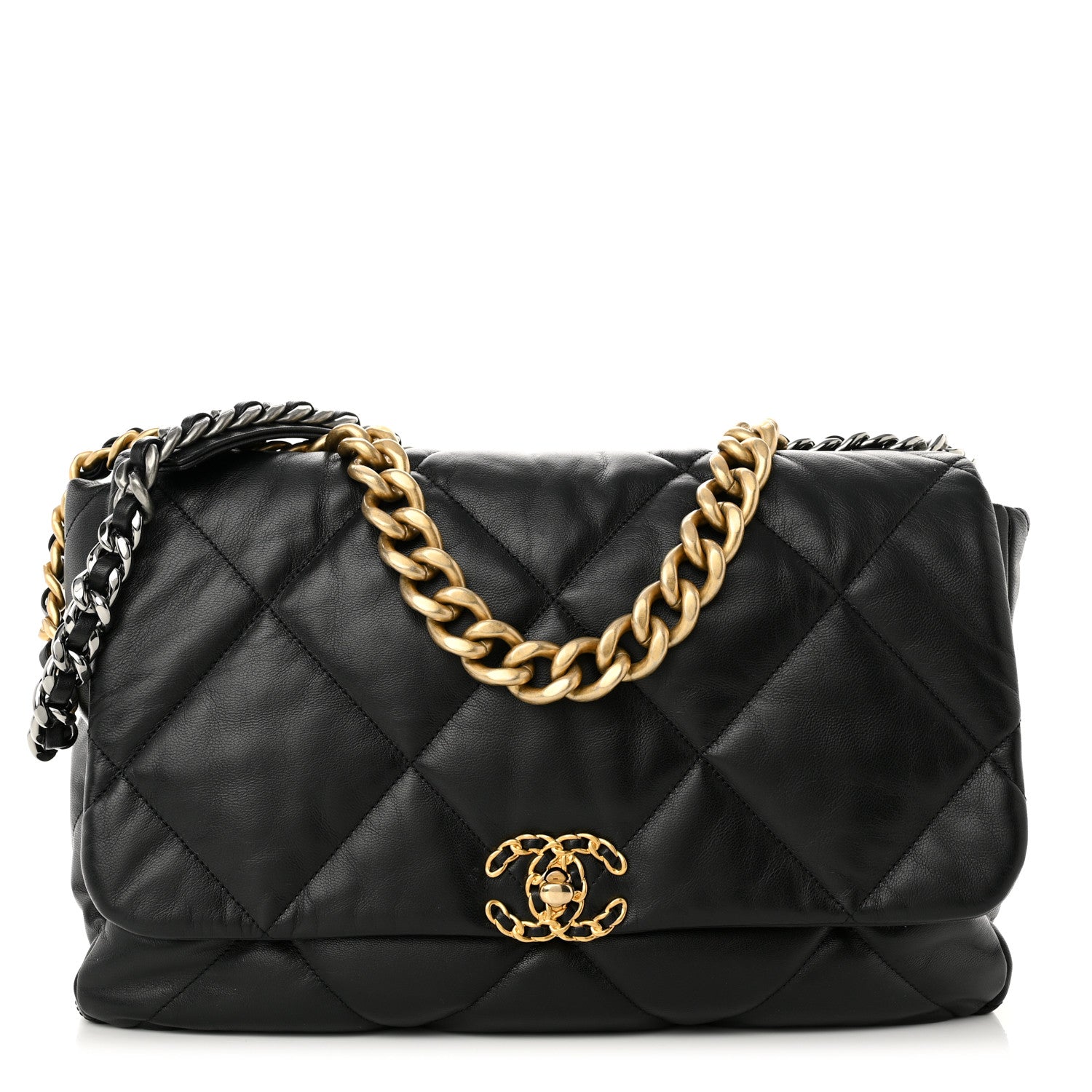 Chanel Lambskin Quilted Maxi Chanel 19 Flap Black 1 of 10