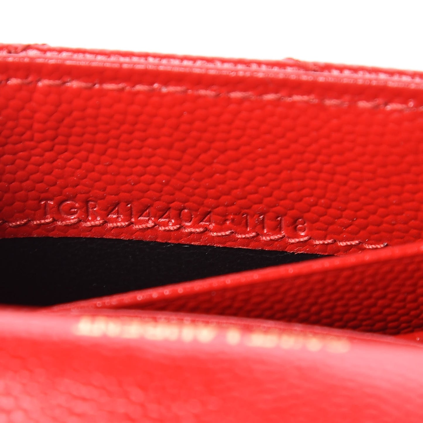 Grain De Poudre Matelasse Chevron Small Monogram Envelope Wallet Rouge Eros