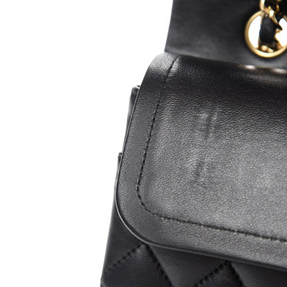 Chanel Lambskin Quilted Medium Double Flap Black 13 of 18