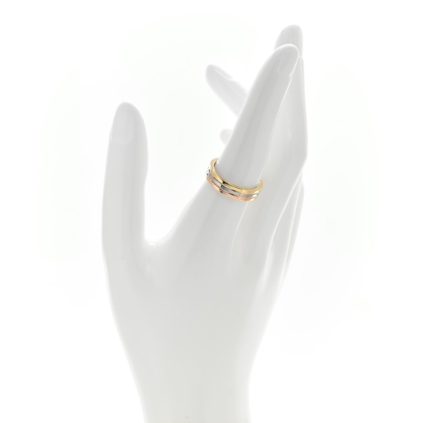 18K Pink White Yellow Gold 4.8mm Vendome Louis Cartier Wedding Band Ring 56 7.75