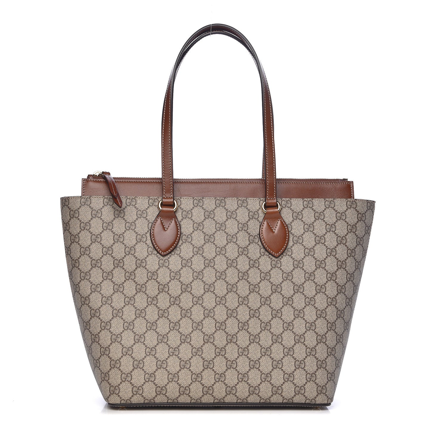 GG Supreme Monogram Medium Zippered Bucket Tote Beige Tuscany
