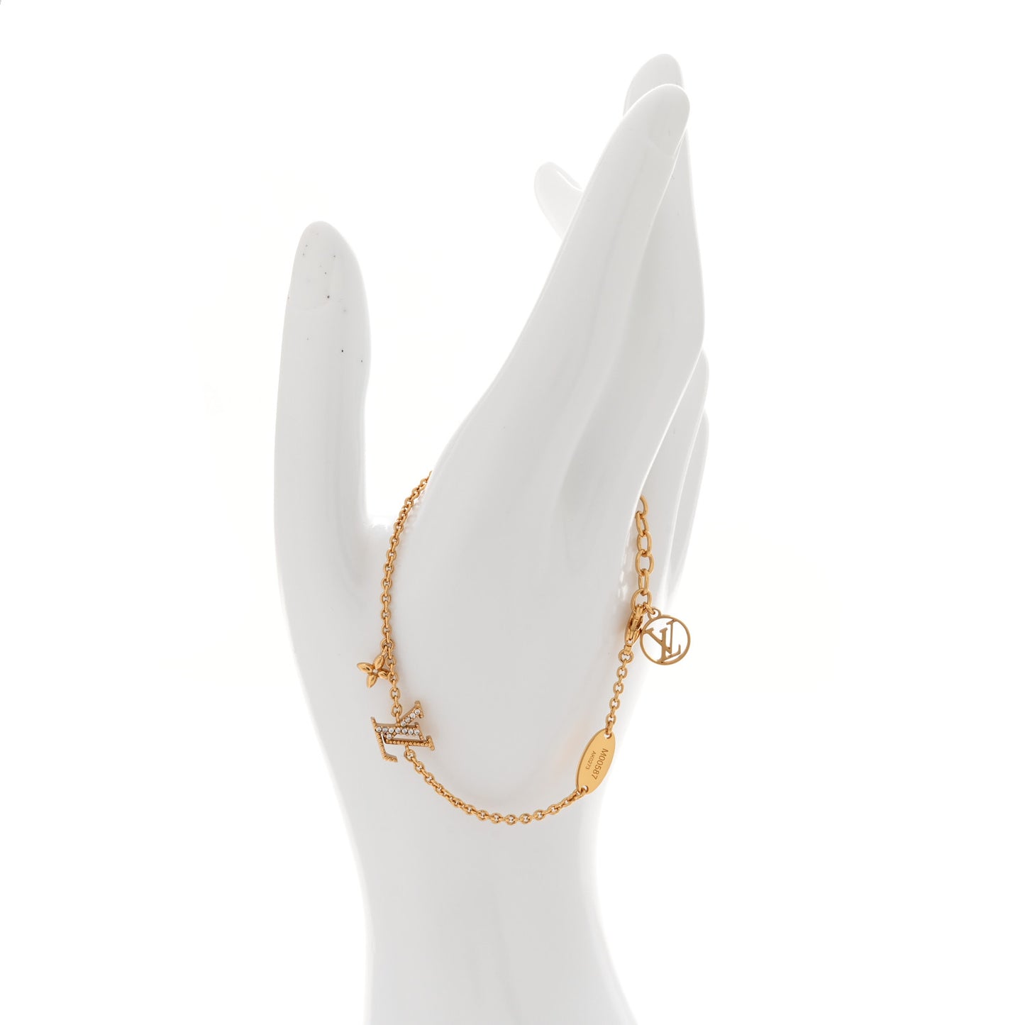Metal Crystal LV Iconic Bracelet Gold