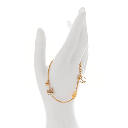 Louis Vuitton Metal Crystal LV Iconic Bracelet Gold 2 of 6