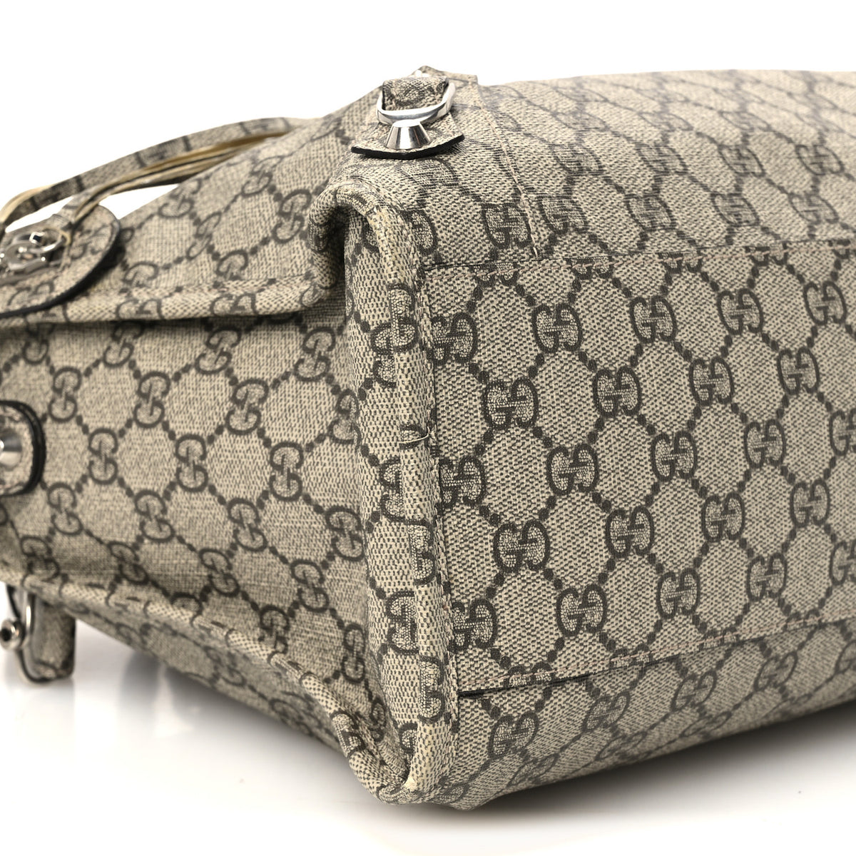Balenciaga X GUCCI GG Supreme Monogram Neo Classic Silver Hardware City Beige Ebony 10 of 11