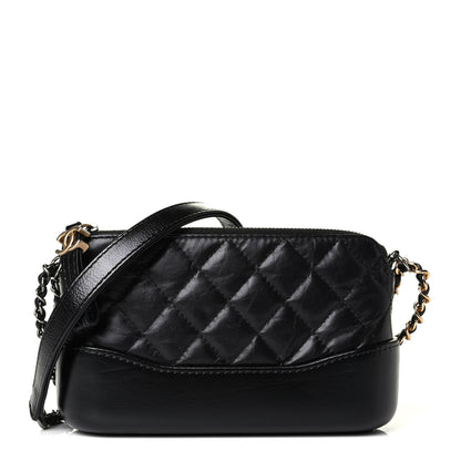 Chanel Aged Calfskin Quilted Small Gabrielle Clutch With Chain Black 1 of 6
