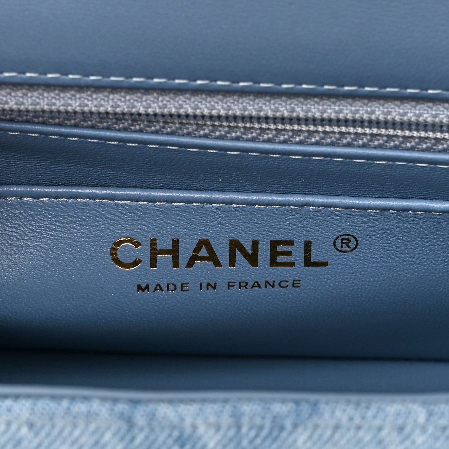 Chanel Printed Denim Quilted Mini Rectangular Flap Light Blue 6 of 11