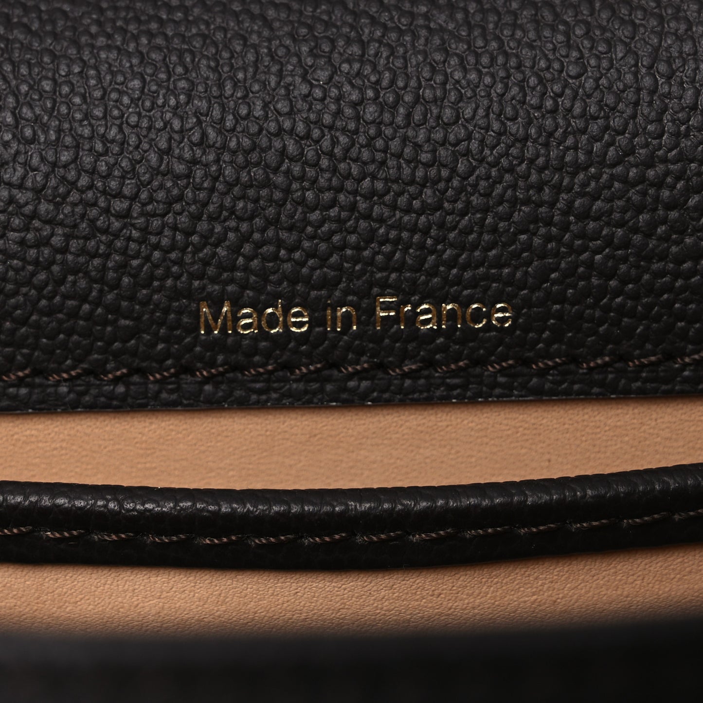 Grained Calfskin Bi-Color Brillant Mini Satchel Black