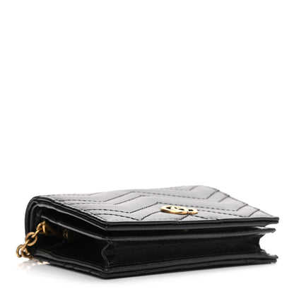 Gucci Calfskin Matelasse GG Marmont Mini Wallet On Chain Black 4 of 11