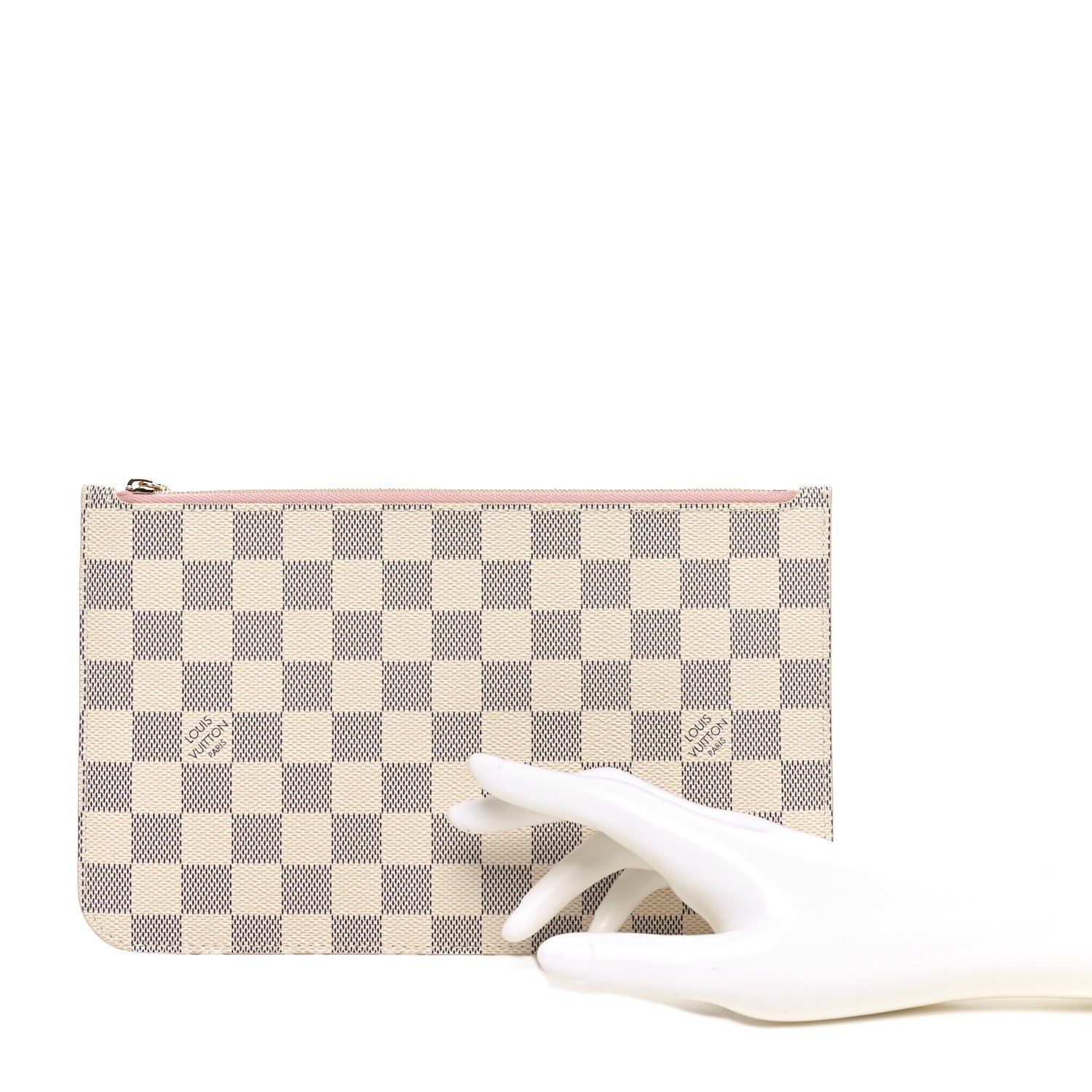 Louis Vuitton Damier Azur Neverfull MM GM Pochette Rose Ballerine 2 of 7