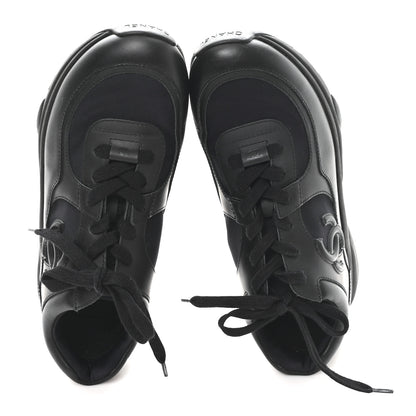 Chanel Lambskin Fabric CC Uniform Sneakers 39.5 Black 2 of 9