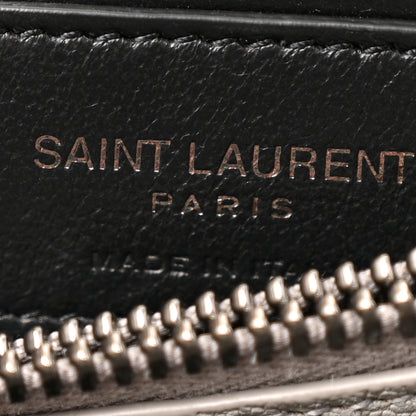 Saint Laurent Sheepskin Matelasse Chevron Monogram Medium College Bag Granite 6 of 14