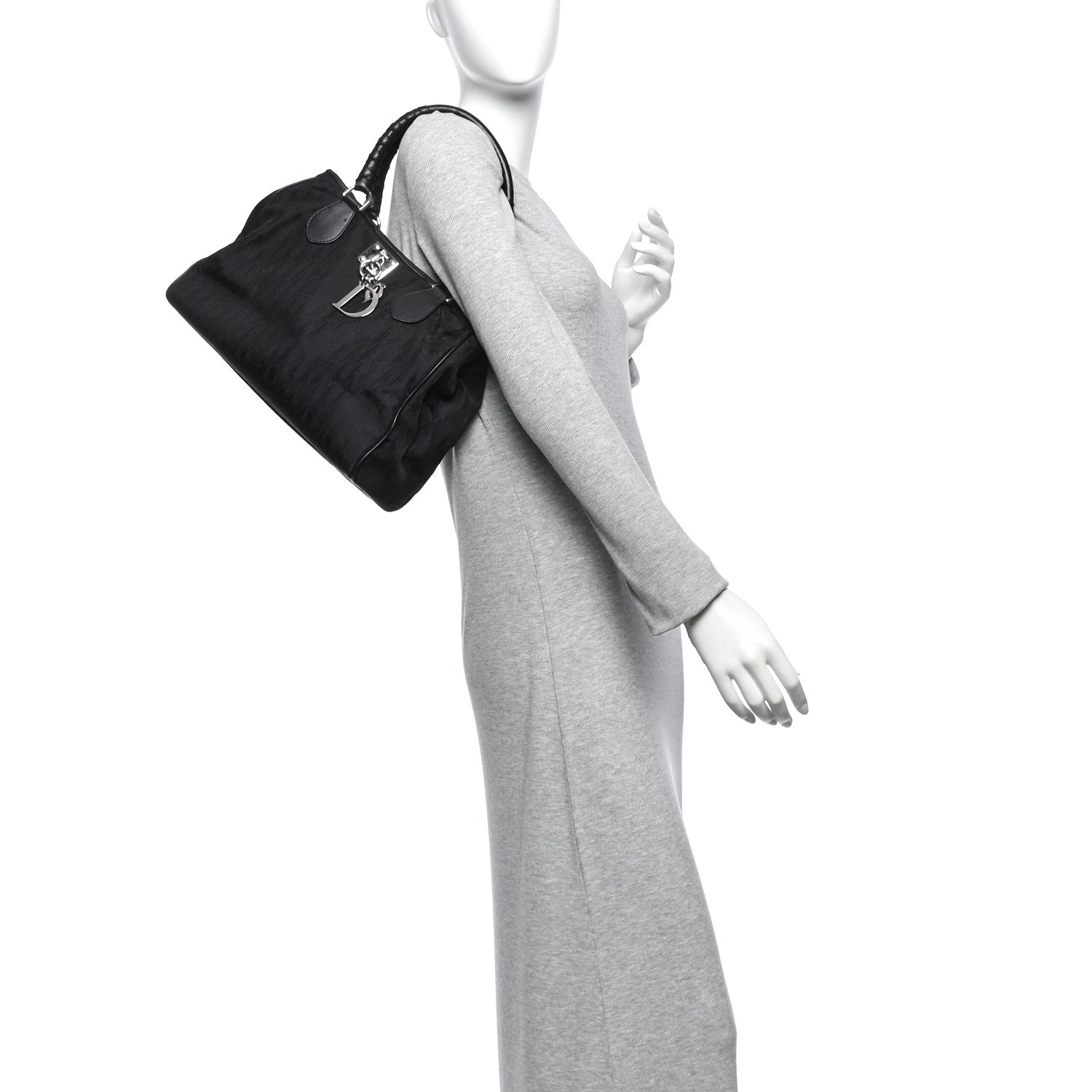 Christian Dior Nylon Monogram Small Lovely Tote Black 2 of 13