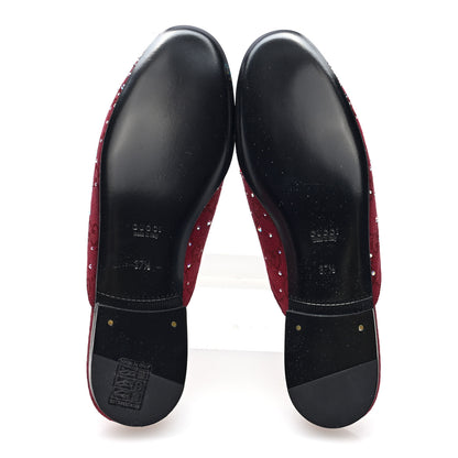 Gucci Crystal Canvas GG Monogram Nappa Womens Princetown Slippers 37.5 Rosso Ancora 6 of 9