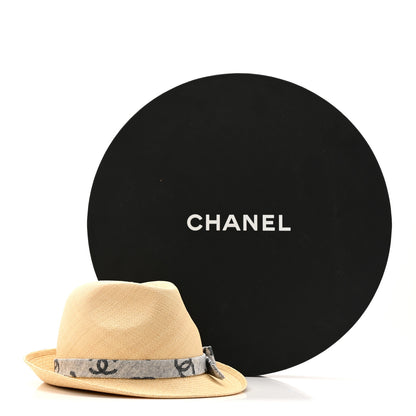 Chanel Straw CC Fedora Hat S Beige 9 of 9