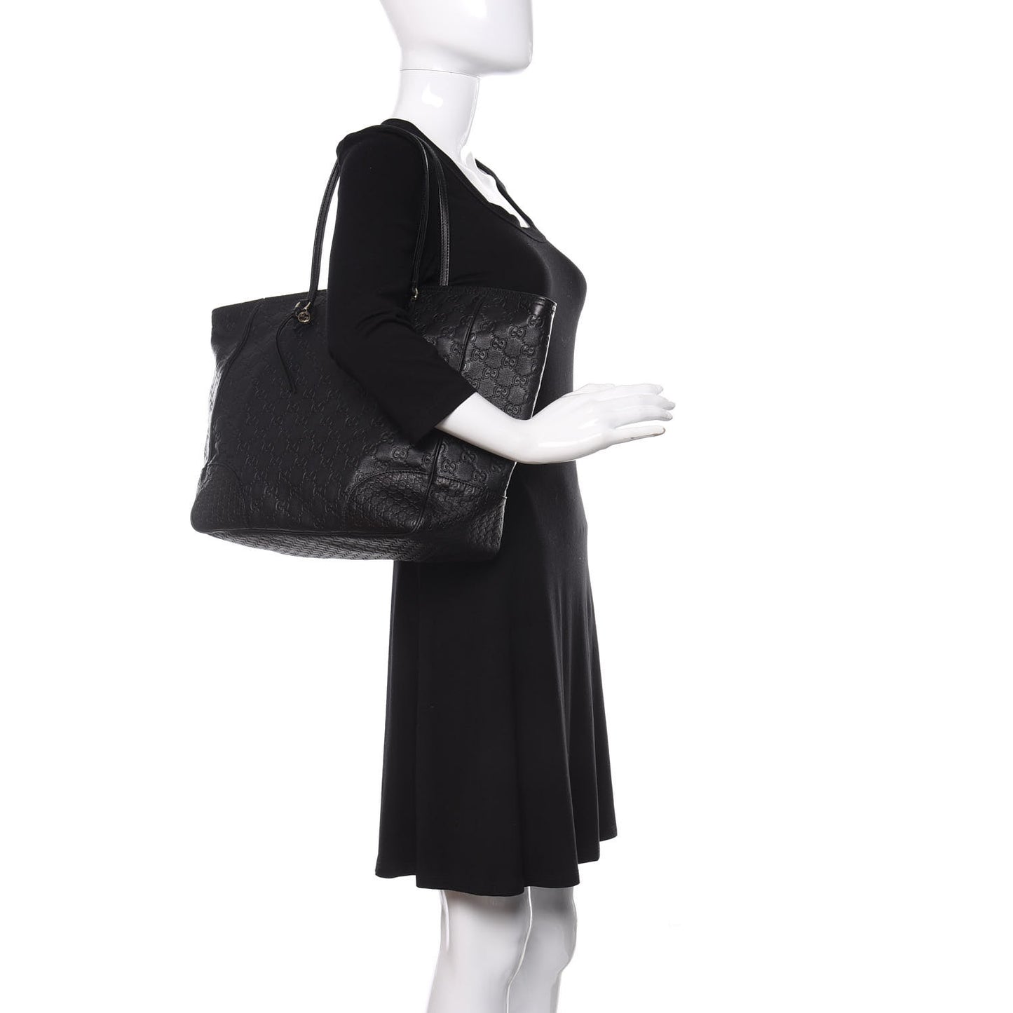 Guccissima Medium Bree Zippered Tote Black