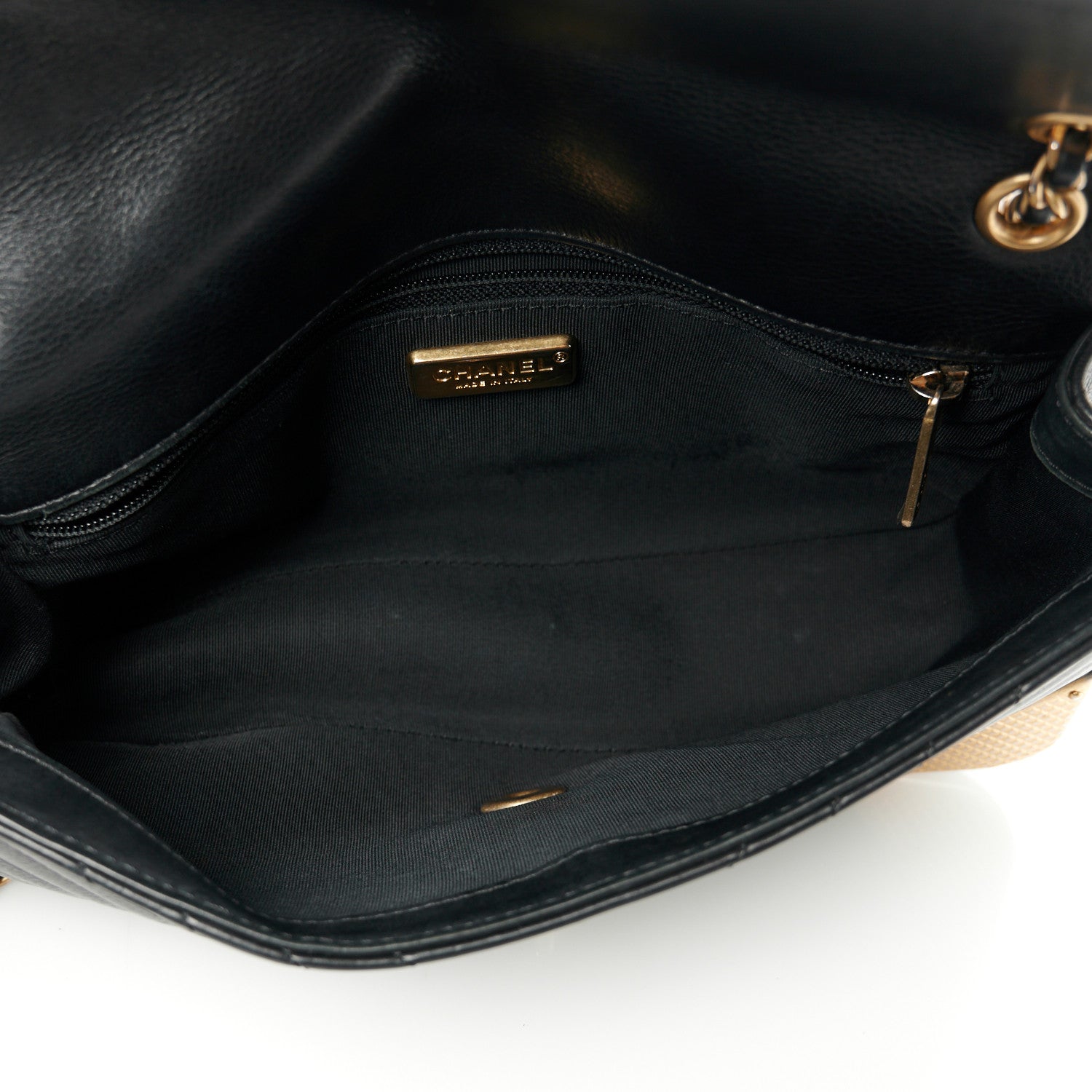 Chanel Calfskin Chevron Quilted Rock The Corner Flap Black 5 of 11