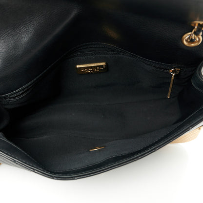Chanel Calfskin Chevron Quilted Rock The Corner Flap Black 5 of 11