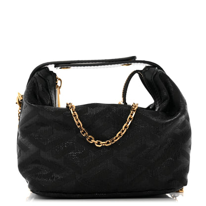 Versace Metallic Canvas La Greca Signature Mini Bag Black 1 of 10