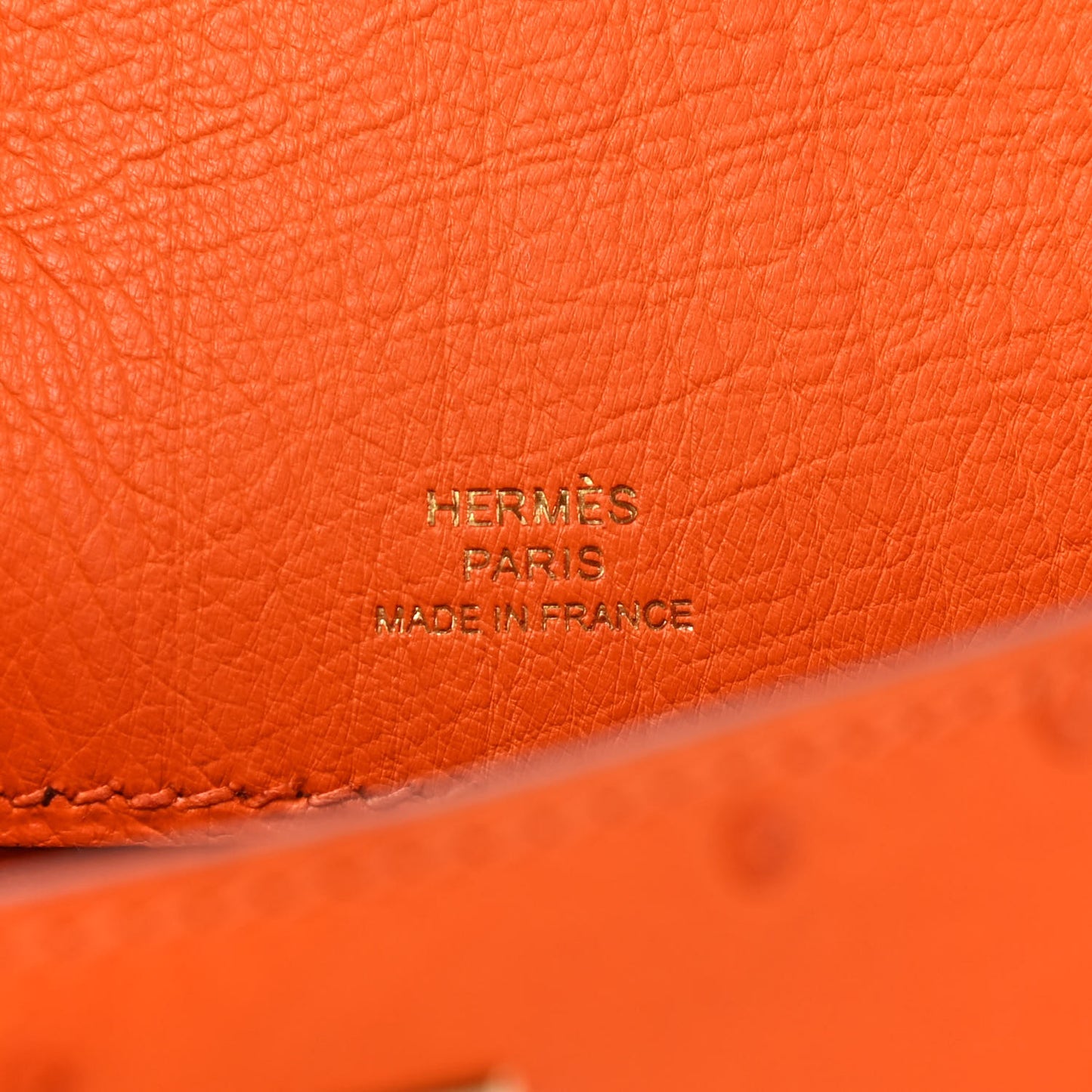 Ostrich Kelly Pochette Tangerine
