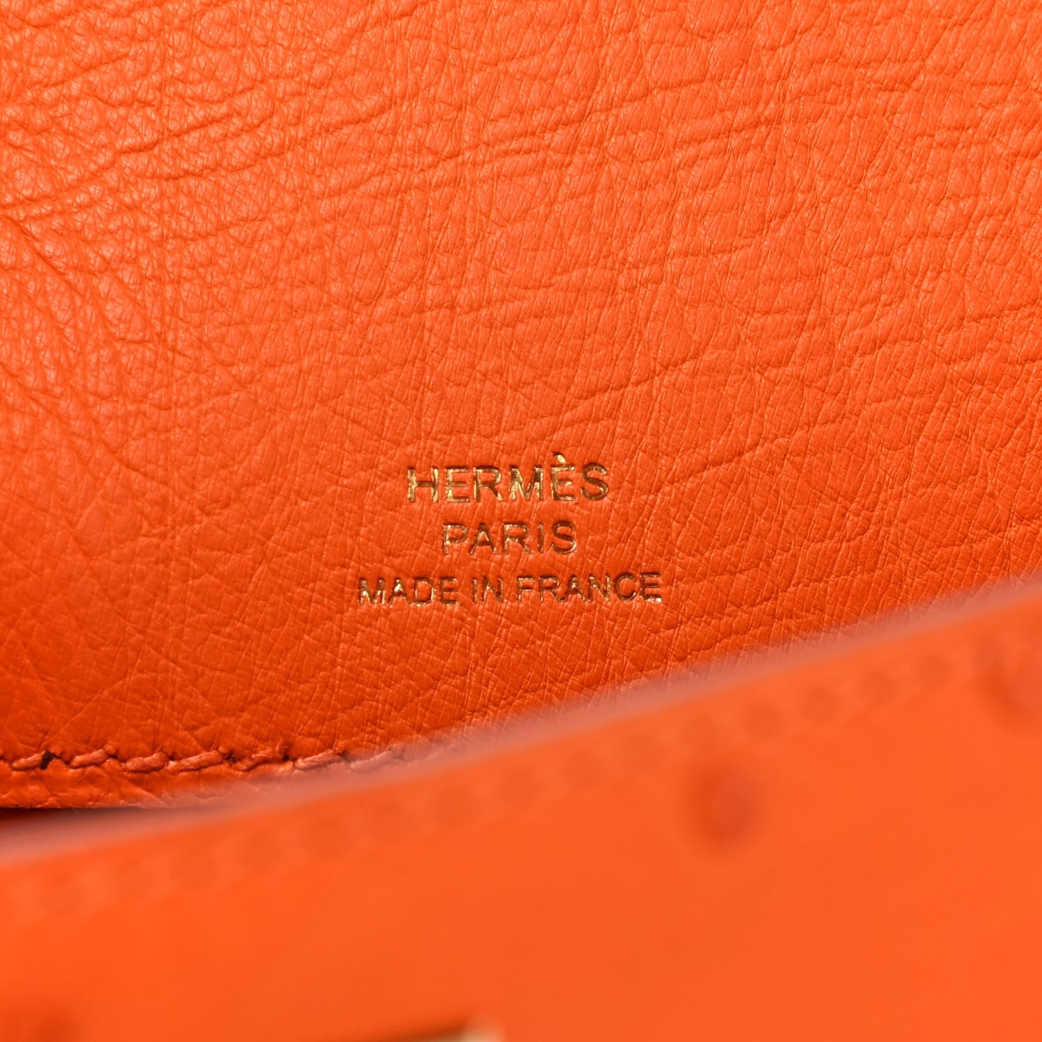 Hermes Ostrich Kelly Pochette Tangerine 7 of 9