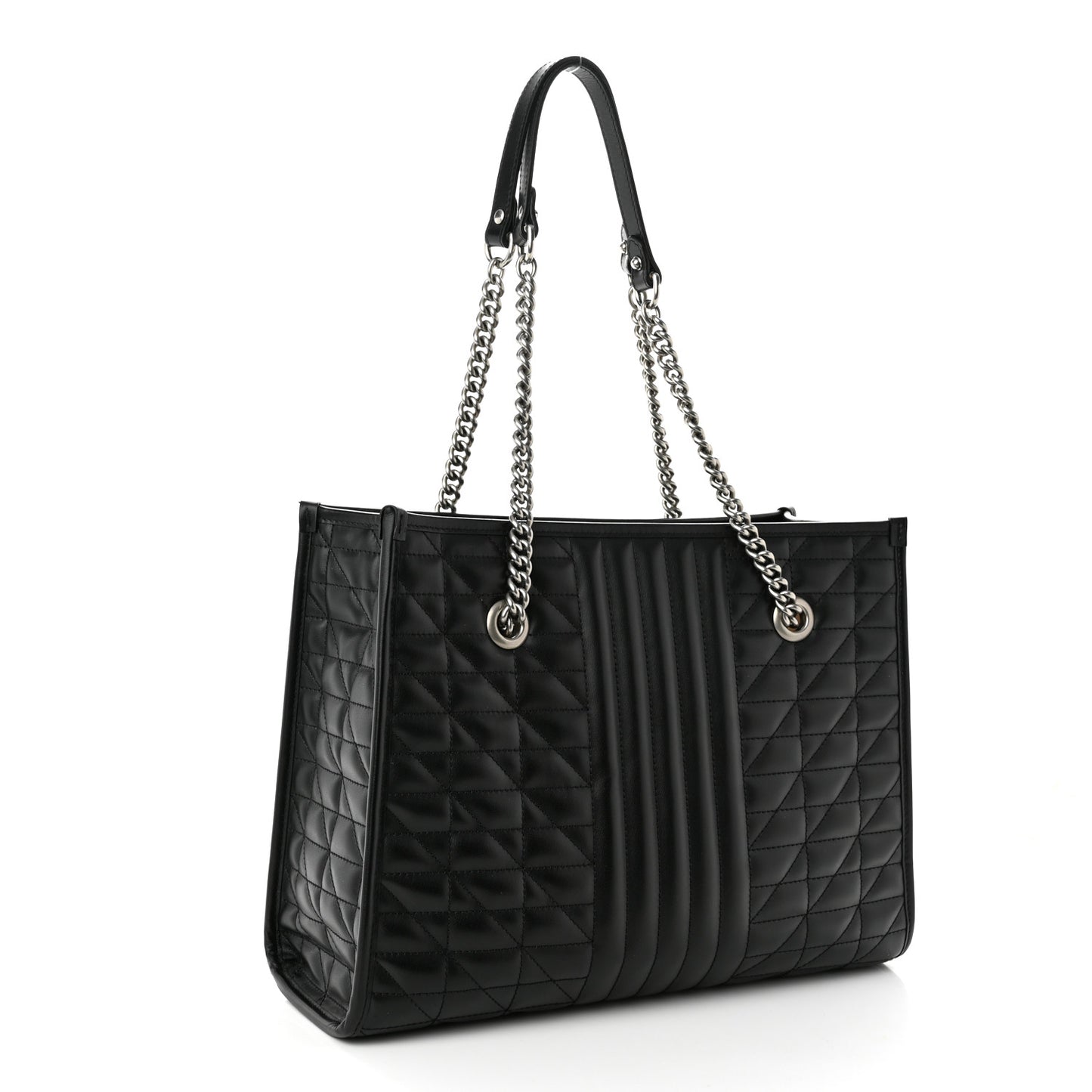 Calfskin Matelasse Aria Medium GG Marmont Shoulder Tote Black