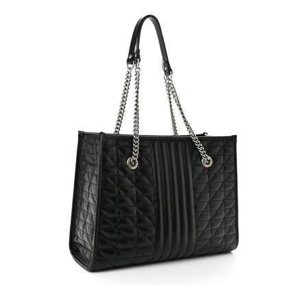 Gucci Calfskin Matelasse Aria Medium GG Marmont Shoulder Tote Black 3 of 9