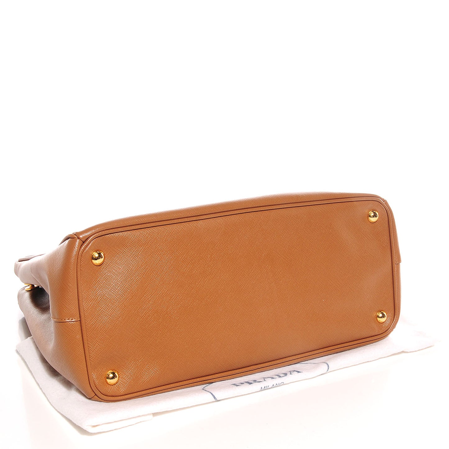 Saffiano Lux Large Double Zip Tote Caramel