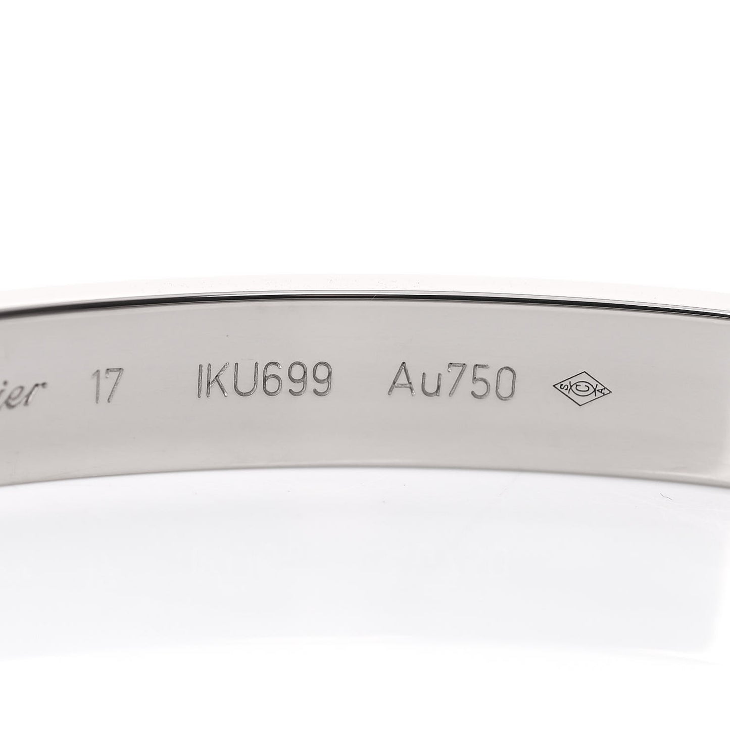 18K White Gold LOVE Bracelet 17