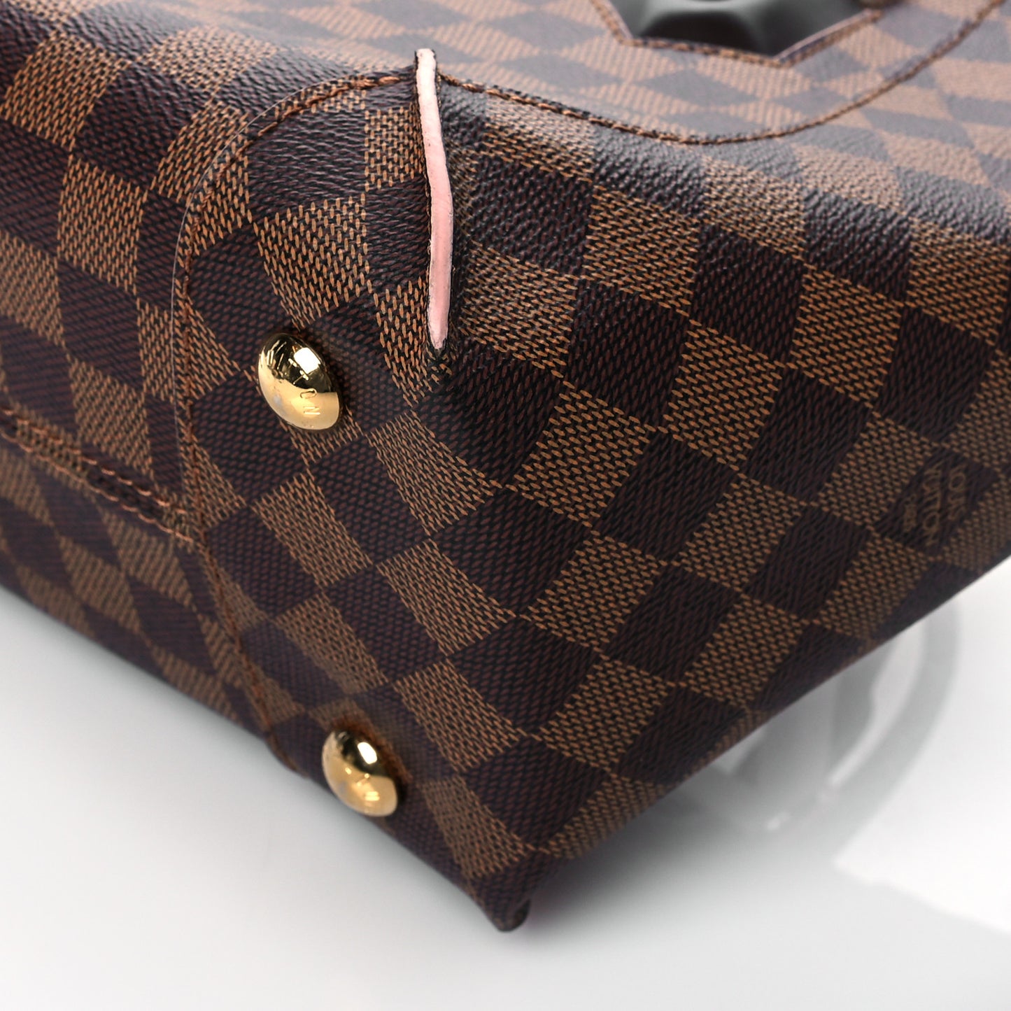 Damier Ebene Caissa Tote PM Rose Ballerine