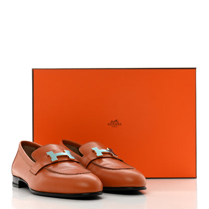 Hermes Goatskin Womens Paris Loafers 35.5 Naturel 10 of 10