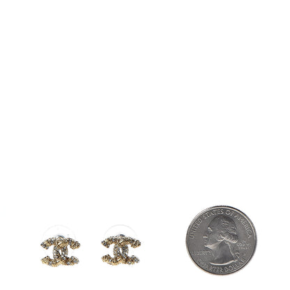 Chanel Crystal CC Earrings Gold 2 of 7